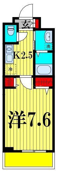 CARNABY(1K/3階)の間取り写真