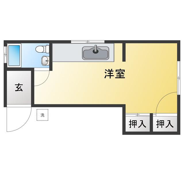 新井ビル(ワンルーム/3階)の間取り写真