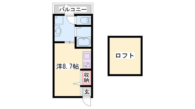 エルサッスーンYASHIRO(1K/2階)の間取り写真