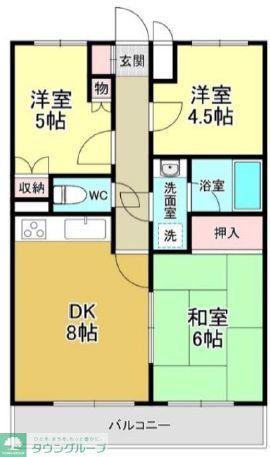 クレアール・スギモト(3DK/3階)の間取り写真