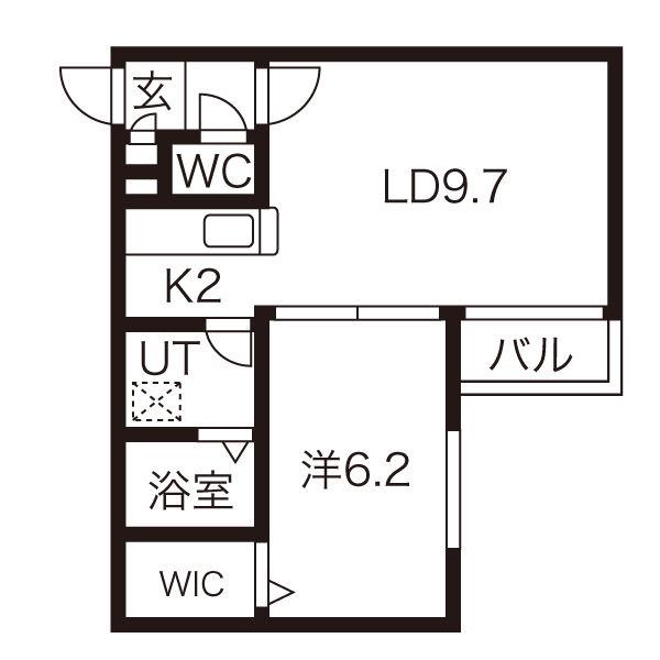 メゾンアヴェニュードゥ(1LDK/4階)の間取り写真