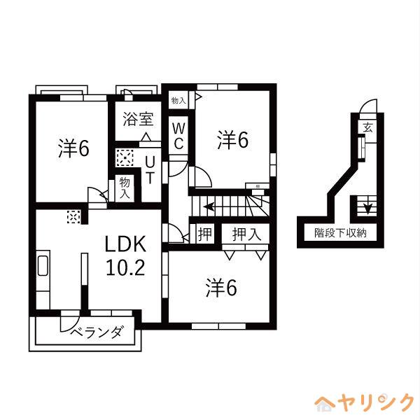 サフィニアガーデンE(3LDK/2階)の間取り写真