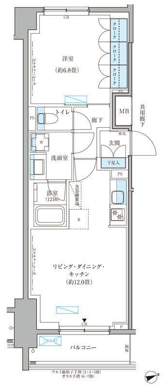 パークアクシス文京本郷(1LDK/4階)の間取り写真