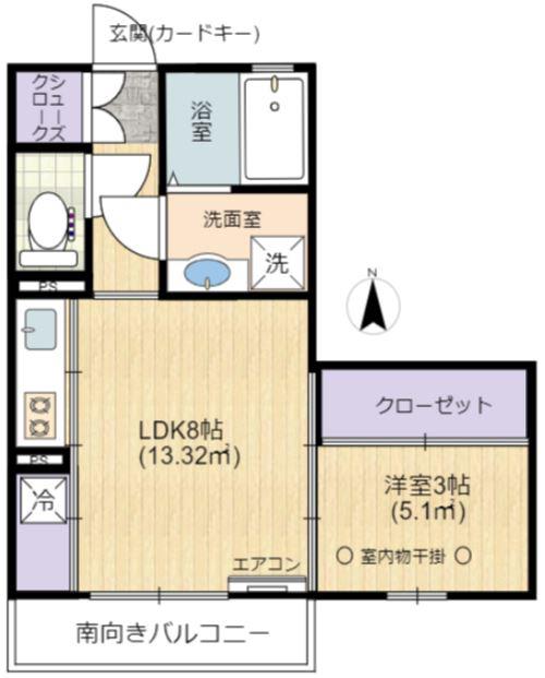 イストワール(1LDK/1階)の間取り写真