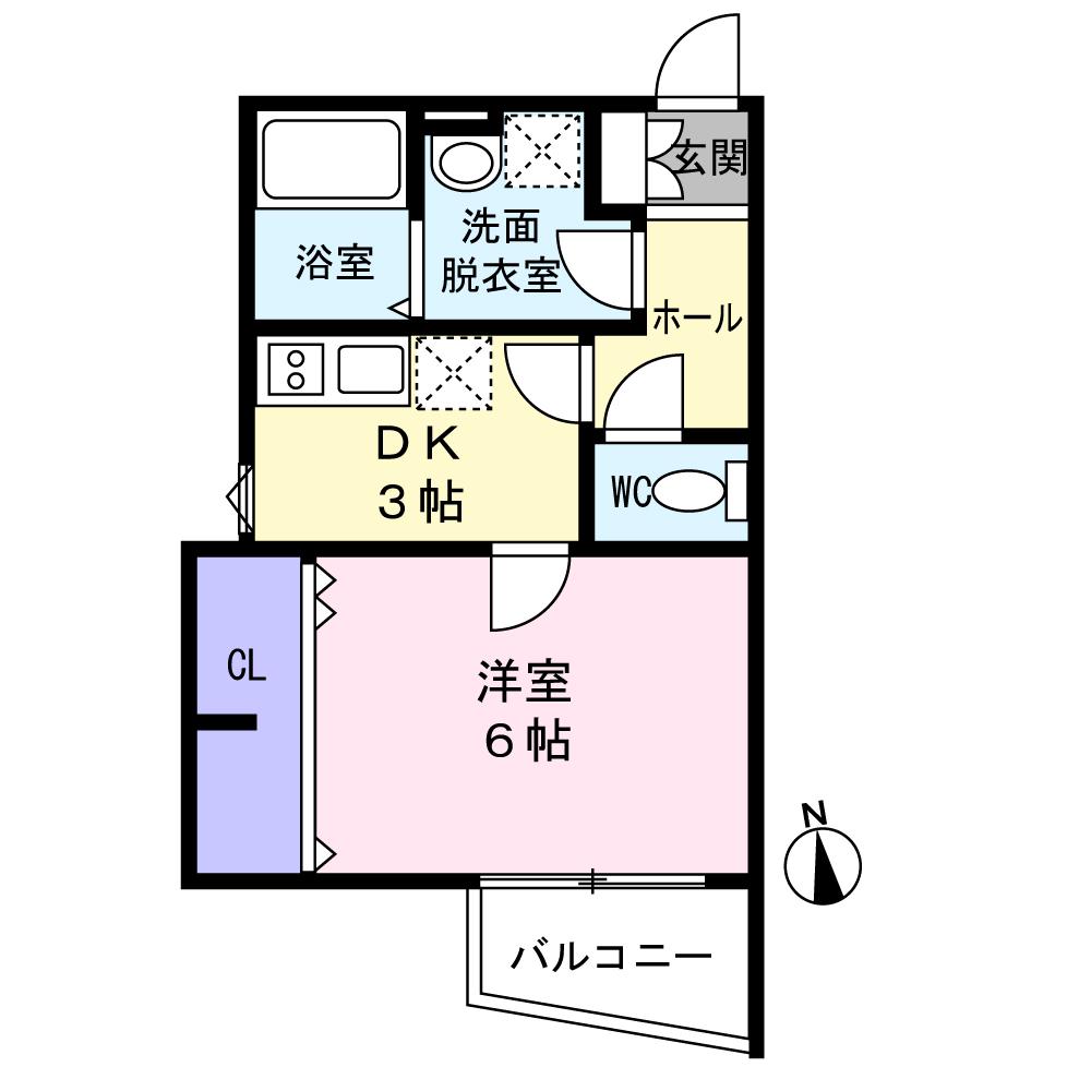 メゾン志麻(1K/3階)の間取り写真