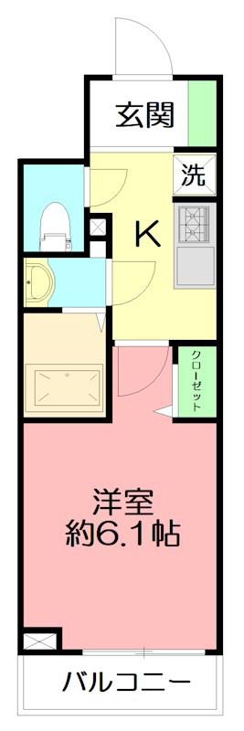 N-STAGE 平塚(1K/8階)の間取り写真