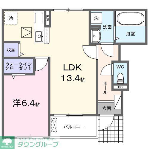 フォルテ.S.S(1LDK/1階)の間取り写真