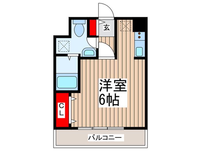 TKフラッツ草加(ワンルーム/2階)の間取り写真