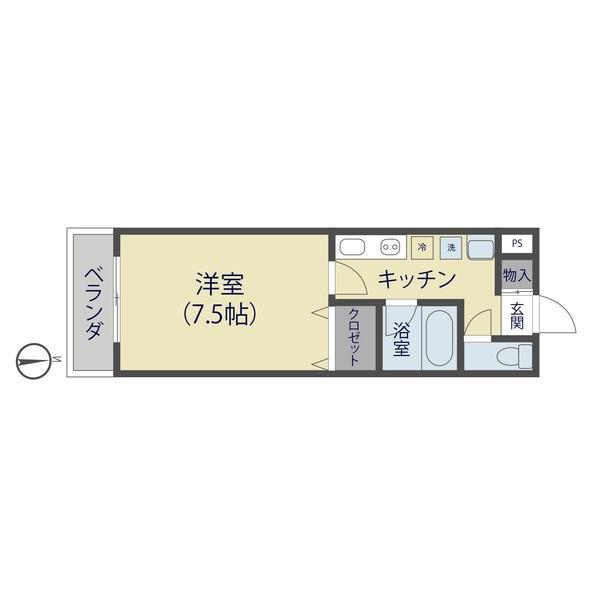 シャルマン草加V(1K/2階)の間取り写真