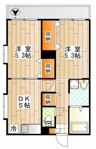 プルミエール(2DK/3階)の間取り写真