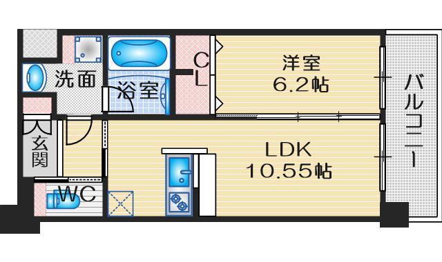 プレジオ豊中(1LDK/8階)の間取り写真