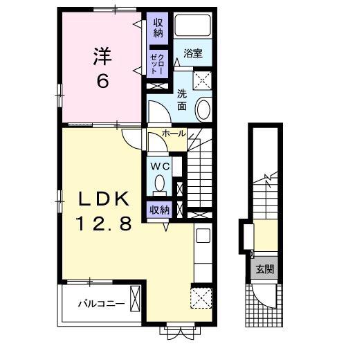 サンリット・ヒル(1LDK/2階)の間取り写真