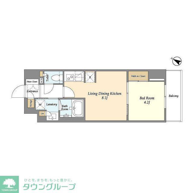 ドゥーエ横濱鶴見(1LDK/10階)の間取り写真