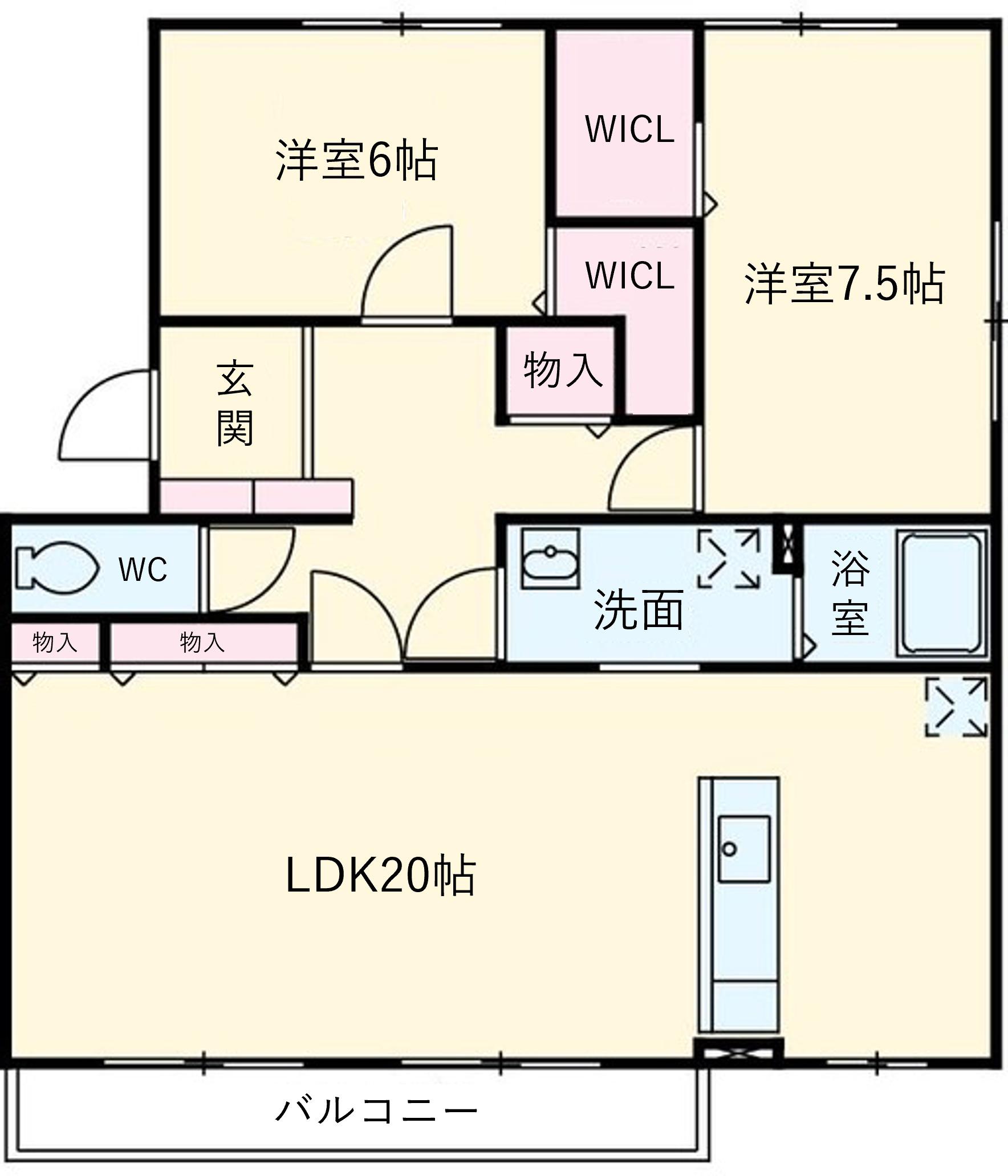 レガーロおおたかの森(2LDK/1階)の間取り写真