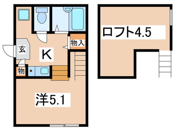 ステージ上鶴間本町(1K/1階)の間取り写真