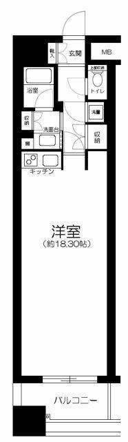 ドメス新横浜(ワンルーム/11階)の間取り写真