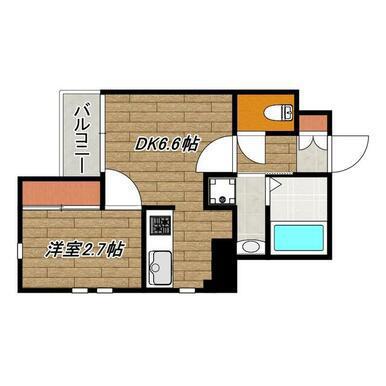 レグルス郡元(1DK/1階)の間取り写真
