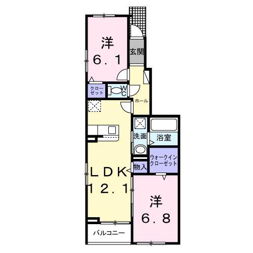グリシーヌCK II(2LDK/1階)の間取り写真