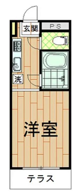 コアクレスト下新城(1K/1階)の間取り写真