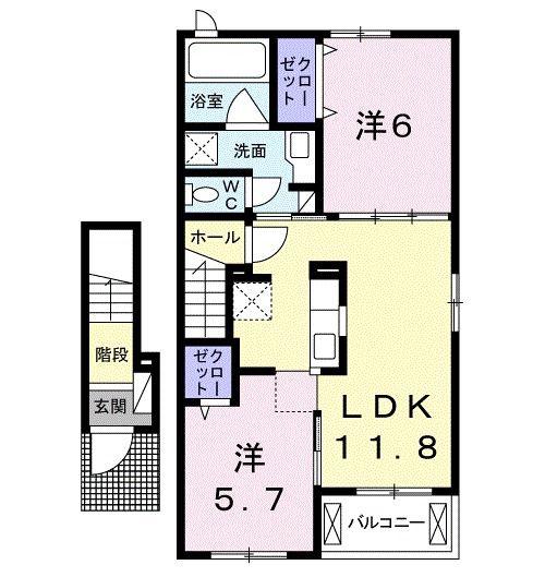 プラチナ マム(2LDK/2階)の間取り写真