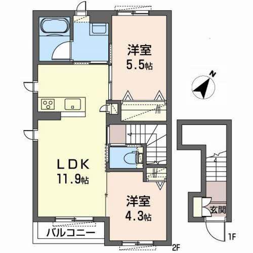 リビエラ(2LDK/2階)の間取り写真