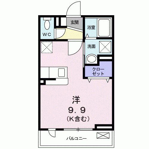 ハイツハルキチ 弐番館(ワンルーム/2階)の間取り写真