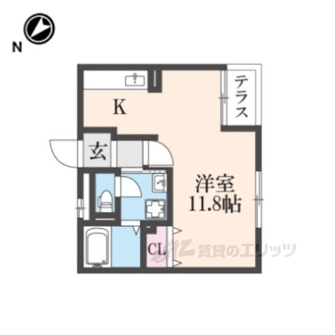 シャトレー参番館(ワンルーム/2階)の間取り写真
