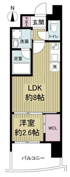 セレニテ神戸元町プリエ(1LDK/12階)の間取り写真