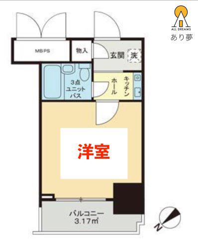 ライオンズマンション保土ヶ谷第6(1K/4階)の間取り写真