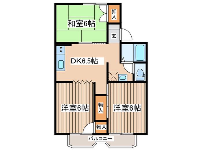 ルネ松洋(3DK/2階)の間取り写真