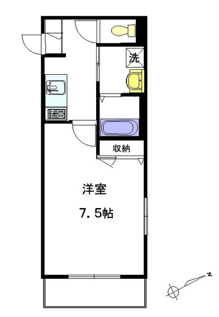 シャンゼルブ駒込(1K/2階)の間取り写真