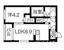 モメンタム志賀本通(1LDK/3階)の間取り写真