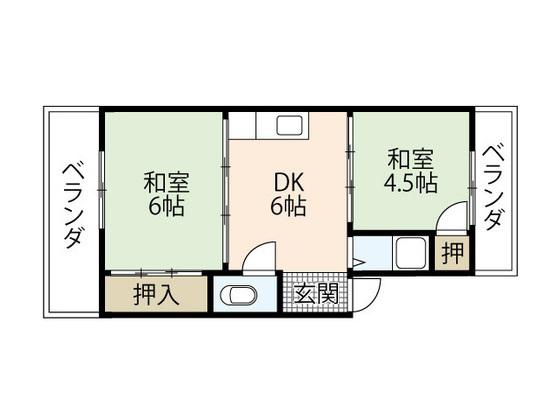 船越マンション(2DK/3階)の間取り写真