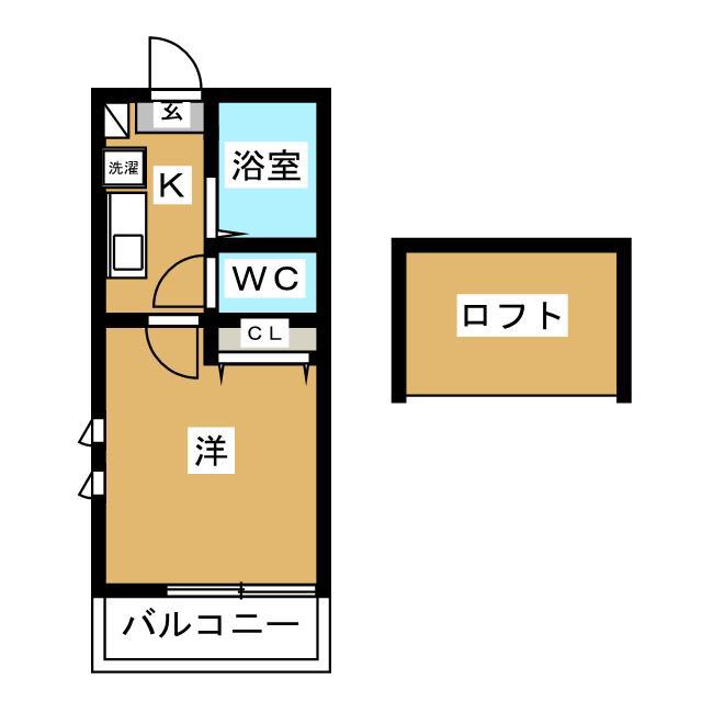 グリーントピア2(1K/2階)の間取り写真