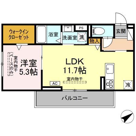 プライム(1LDK/3階)の間取り写真
