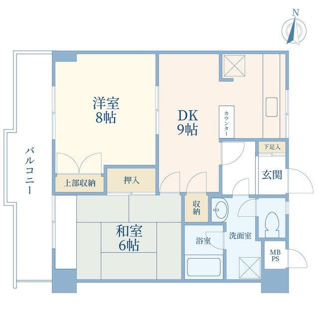マノーホワイト(2DK/2階)の間取り写真