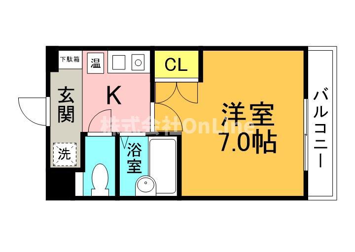 ルビダクオ荒本(1K/2階)の間取り写真