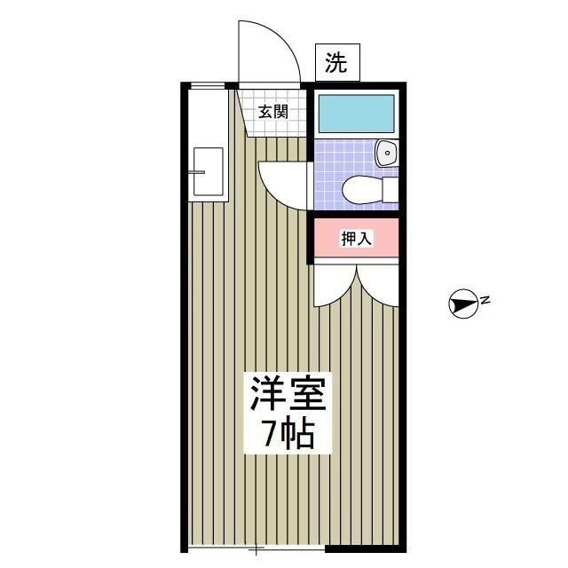 TKハウス(ワンルーム/2階)の間取り写真