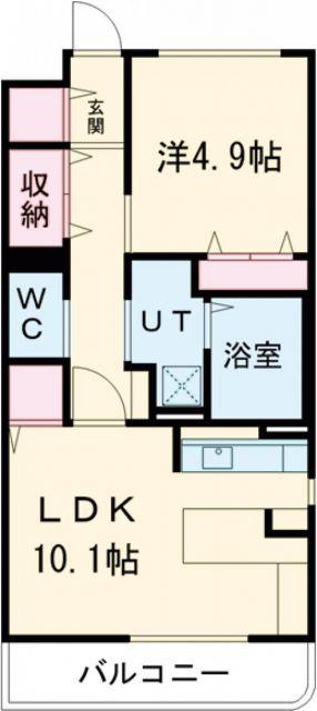HEIM RUHEII(1LDK/3階)の間取り写真