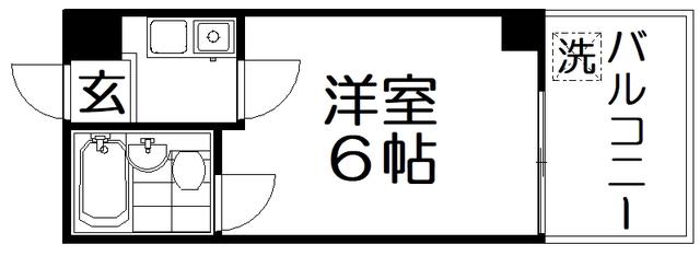 香里さくらハイツIII(1K/5階)の間取り写真