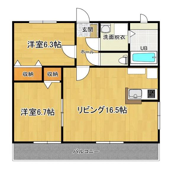 メゾン滝の里(2LDK/1階)の間取り写真