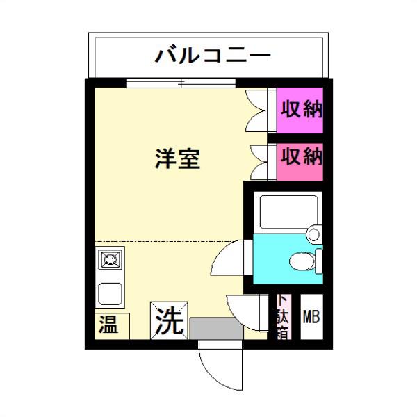 スカイコート向ヶ丘遊園(ワンルーム/3階)の間取り写真