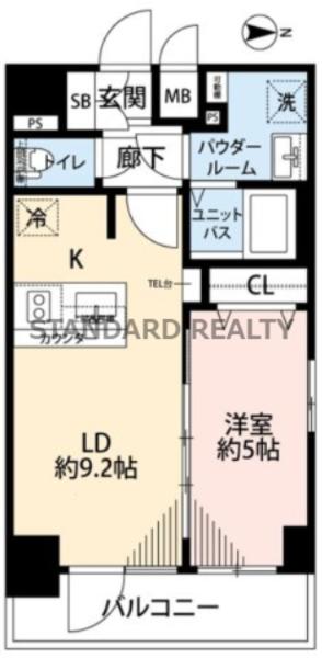 プレサンス難波ヴィータ(1LDK/13階)の間取り写真