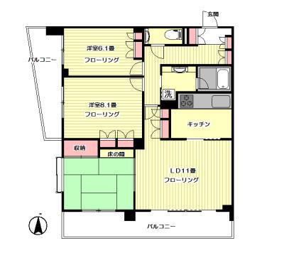 コリーヌメジロ(3LDK/2階)の間取り写真