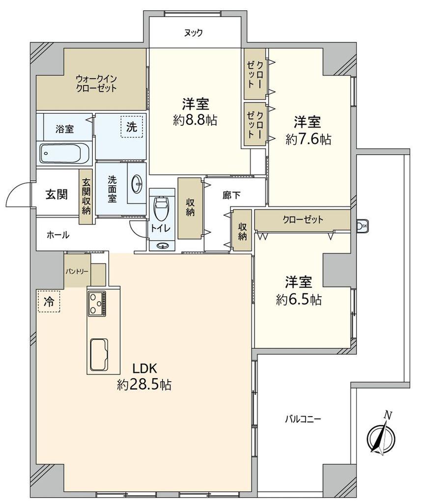 VIA 蔵用(3LDK/5階)の間取り写真