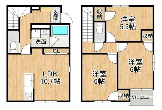 SOYO TERRACE 荒江(3LDK/1階)の間取り写真