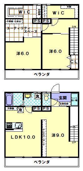 日見ロイヤルハイツ(3LDK/4階)の間取り写真