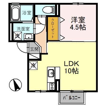 ウィルモア弐番館(1LDK/2階)の間取り写真