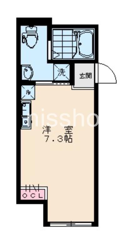 トリアス・アクシス府中(ワンルーム/2階)の間取り写真
