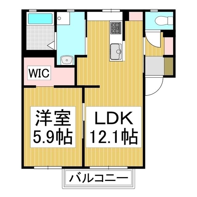 ディアスN(1LDK/2階)の間取り写真